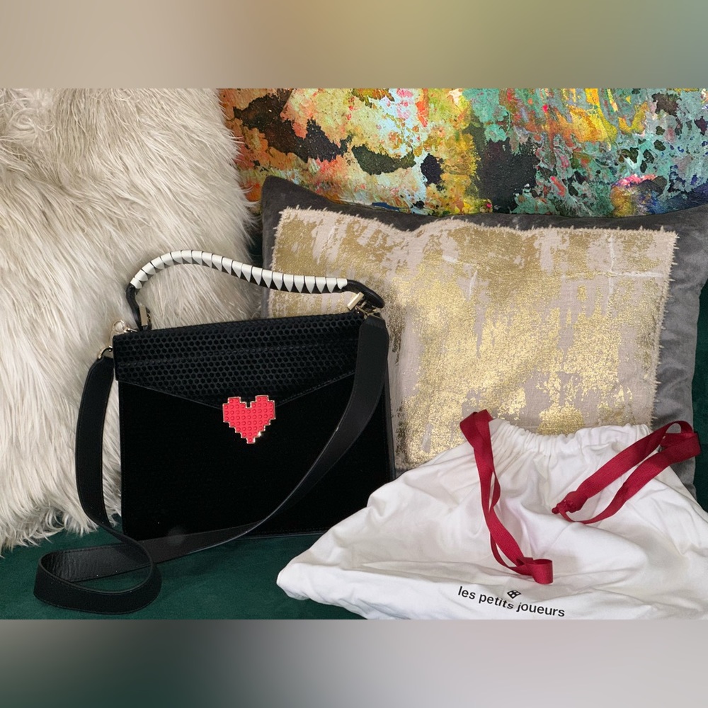 Les Petits Joueurs • 2019 • black and gold heart bag • perfect condition.